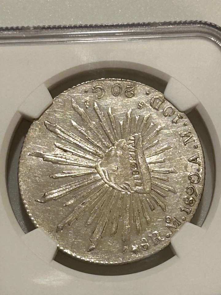 1890 Mo AM Mexico Silver 8 Reales NGC Unc Details - Image 3 of 4