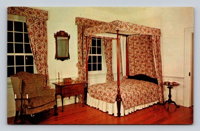 Rock Ford Lancaster Pennsylvania Colonial Bedroom Four Poster Bed Floral Drapes