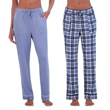 LUCKY BRAND Lounge Pajama Pants Sz M Blue Plaid 2 Pair Pack Loungewear PJs NWT