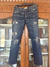 CURRENT ELLIOTT SIZE 25 "THE CROP SKINNY LOVED DESTROY" LOWRISE JEANS!