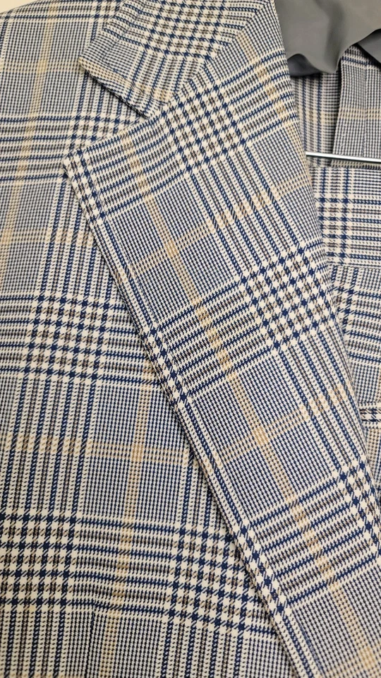 Traje a Cuadros Haspel 40 Para Hombre 2 Piezas Chaqueta Pantalones 32x31 Vintage Retro Años 70 Disco Foto 4 de 4