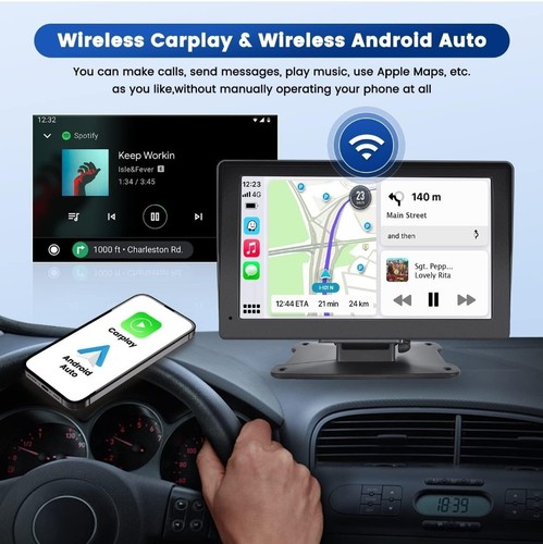 Portable Car Stereo,CarPlay Screen for Apple Car play & Android - Picture 3 of 9