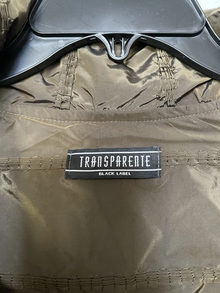 Chaqueta Transparente Etiqueta Negra Iridiscente Verde Oliva/Talla Única/Hermosa Foto 2 de 4