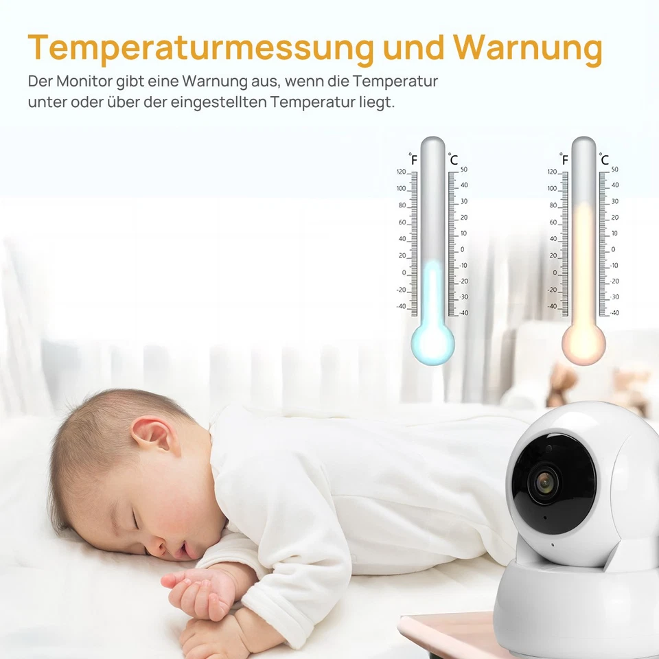 Babyphone mit Kamera Video-Babyphone Video Baby Monitor 5" HD-Display VOX-Modus - Bild 4 von 4