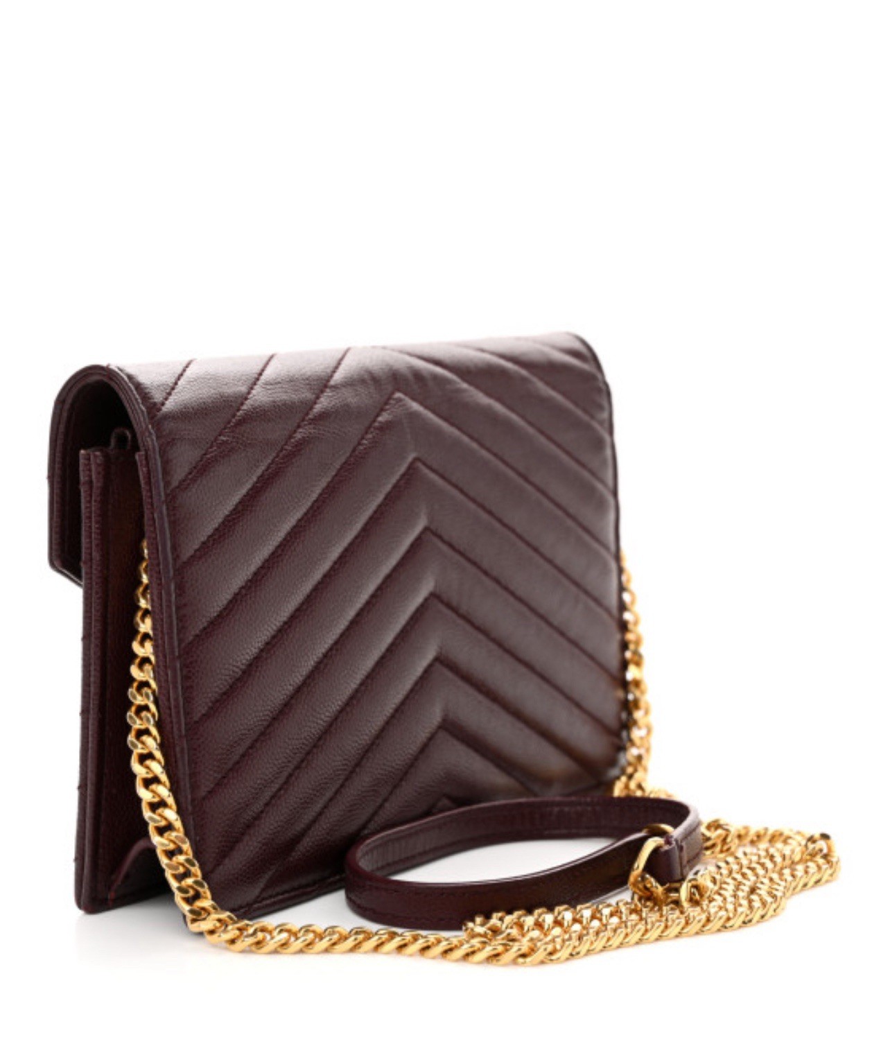 SAINT LAURENT Grain De Poudre Matelasse Chevron Monogram Busta Catena Muro