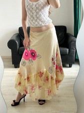 Ungaro Fuchsia Vintage Silk Ruffled Maxi Skirt