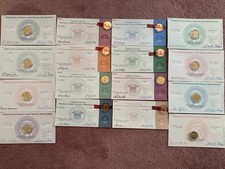 Lot of 16 Certificate of Official Asset Grading Registration Presidential Coins