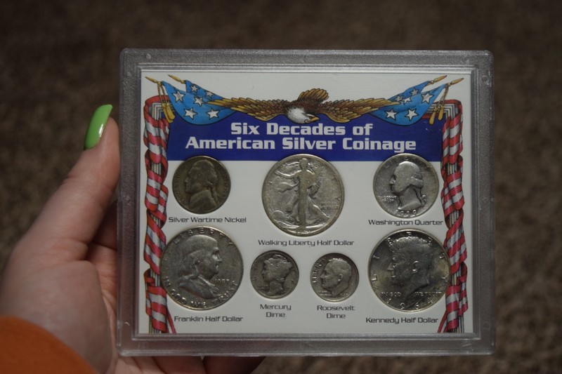 1917-1964 Six Decades of American Silver Coinage 7 Coins in Holder