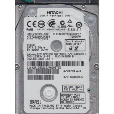 160GB SATA 2 5 7mm 7200RPM HDD HTS723216A7A364 EBay UK 160gb-sata-2-5-7mm-7200rpm-hdd-hts723216a7a364-ebay-uk