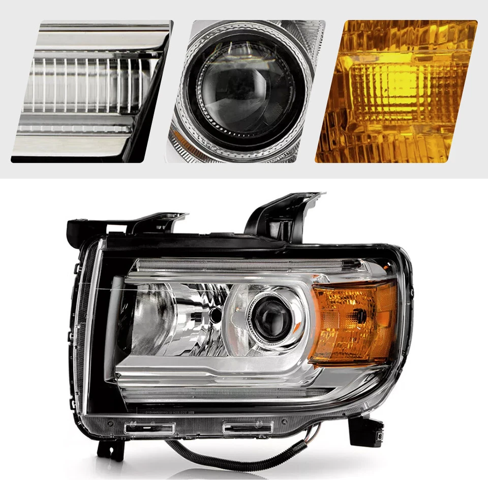 Halogen Headlight For 2015-2022 GMC Canyon LED DRL Projector Left & Right 1 Pair - Изображение 4 из 4