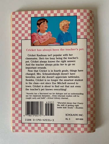Teachers Pet by Johanna Hurwitz (PB, 1989) Little Apple Scholastic Junior Novel - Picture 2 of 12