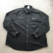 Macks Prarie Wings Shirt Mens XL Black Long Sleeve Button Up Fleece Pockets