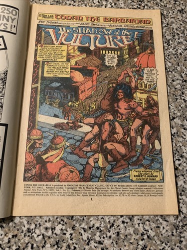 Conan the Barbarian No. 23 Feb 1973 Marvel Comics Book 1st Appearance Red Sonja - Picture 7 of 15