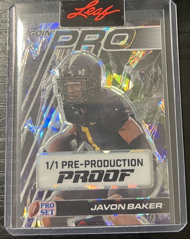 2024 Pro Set Metal Goin' Pro Black Crystal 1/1 Proof Javon Baker N.E. Patriots