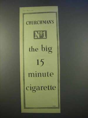 1955 Churchman's No. 1 Cigarettes Ad - 15 Minute