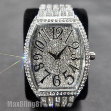 Men Watch Wristwatch Hip Hop Iced Full Simulated Diamond Luxury Quartz Analog
