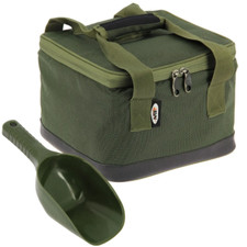 Bait Bin Fishing Bucket With Bait Spoon Green for Boilies Pellets Carp Fishing