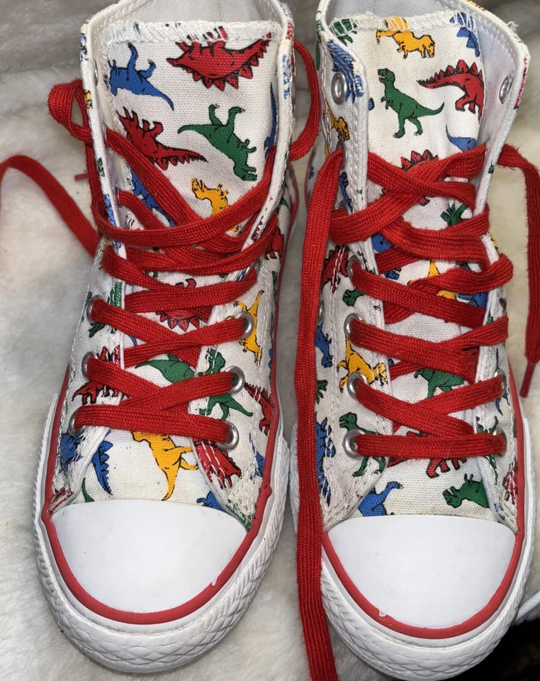 CONVERSE Chuck Taylor DINOVERSE High Top DINOSAURIO AUTÉNTICO Junior EE. UU. 2 Fun Run Foto 3 de 4