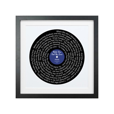 Adele Lyrics Vinyl Print   Make You Feel My Love   Anniversary Art