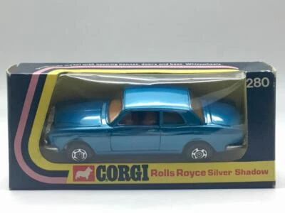 Corgi Rolls Royce Silver Shadow Bleu 280 Très Proche De L'état Neuf En Boîte - Photo 1/4