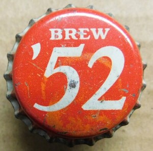 BREW '52 unused cork beer bottle cap 1955 - 1960 Grace Brothers Santa Rosa CA