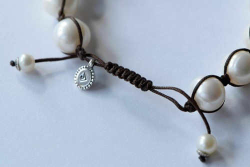 Silpada Pearl Sterling Silver Brown Cord Adjustable Bracelet B2424 - Picture 5 of 12