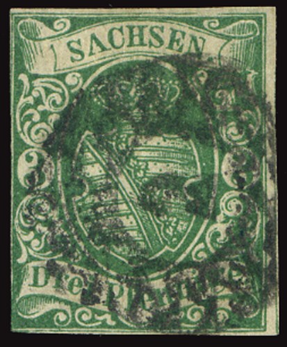 GERMANY SACHSEN 1851 3 PFG. USED OFFER!