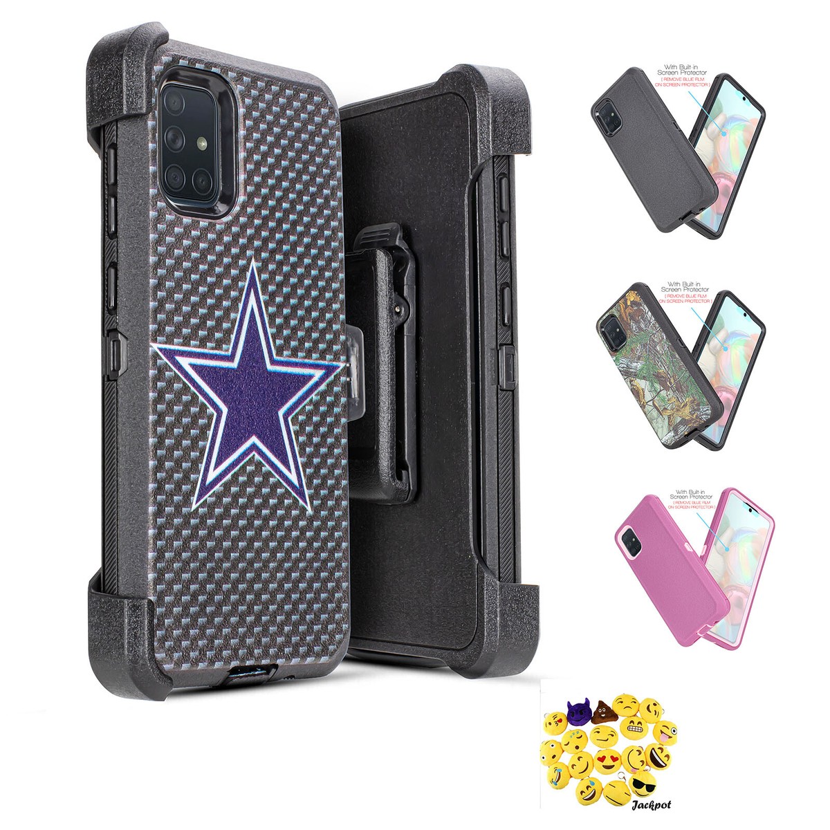 For Samsung Galaxy A51 Built In Screen Rugged Holster Phone Case