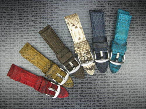 22 mm Pythonhaut Lederband goldbraun Band Dornschließe Seamaster - Bild 5 von 5
