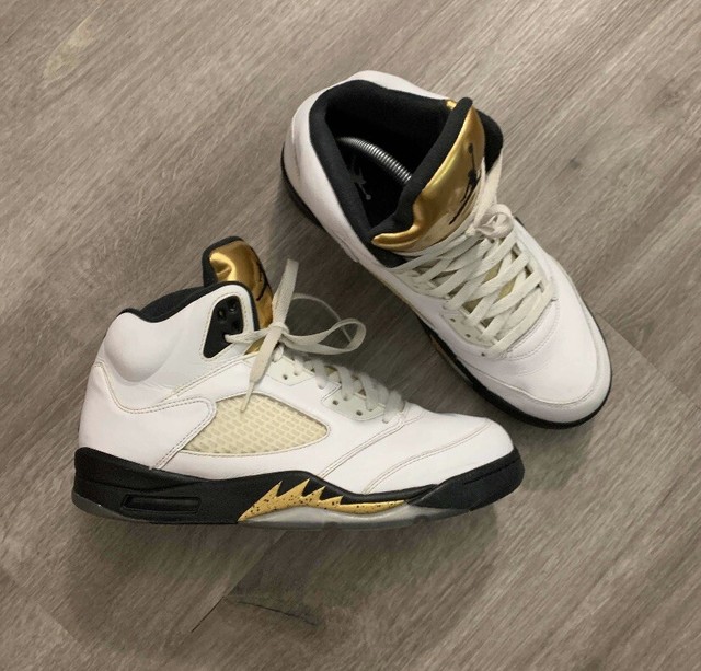 jordan 5 black and gold