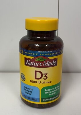 Nature Made Vitamin D3 1000 IU (25 mcg), 650 Softgels