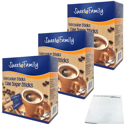 Nordzucker Sweet Family Rohrzucker Sticks brauner Rohrzucker 3x250g usy Block