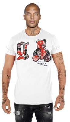 T-shirt Avenue George V Paris Pour Homme, Taille 2XL, Avec Strass, Neuf Avec étiquettes