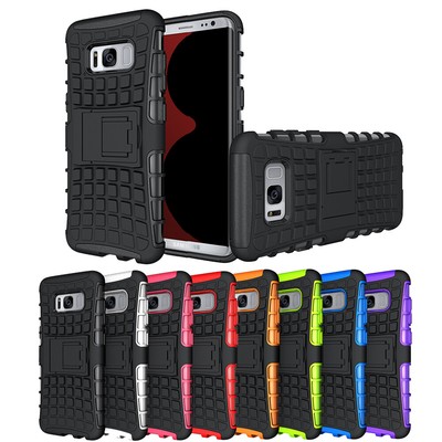 Hybrid Shockproof Rugged Hard Kickstand Case For Samsung Apple LG Smartphone