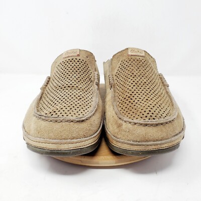 Olukai Moloa Shoe Men 10.5 Kohana Brown Suede Loafer Slip On  display picture 1