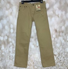 Boys Levi's 513 100 Cotton Pants 14 Regular 27x27 Slim Straight Fit Brown NWT