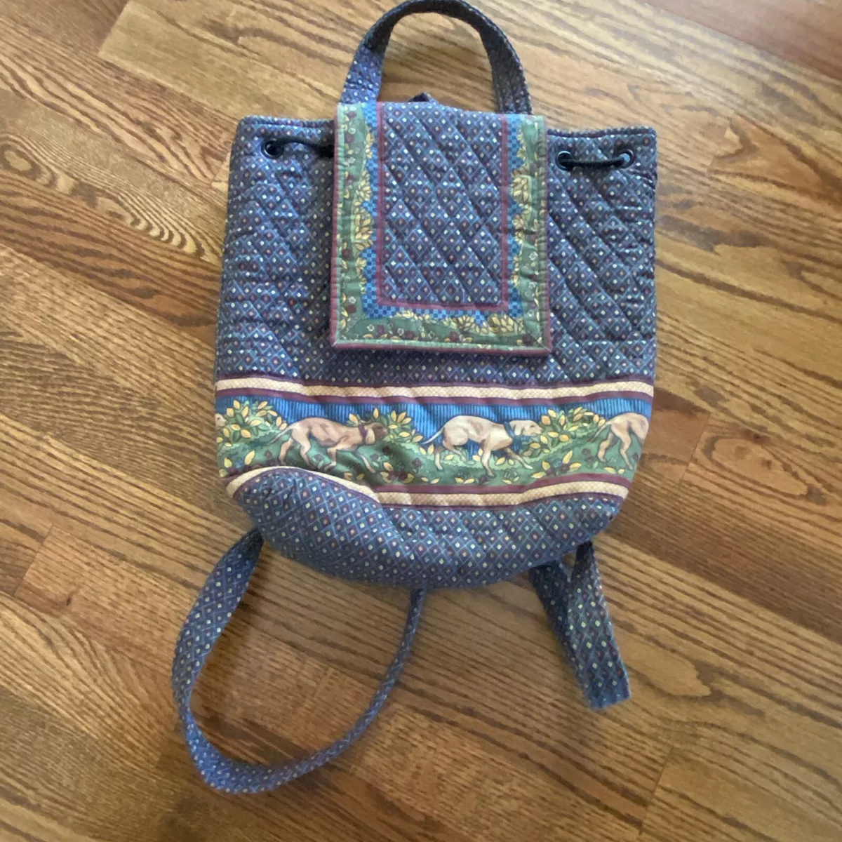 VERA BRADLEY WESTCHESTER HOUNDS HUNTING DOGS MIMI BACKPACK VINTAGE