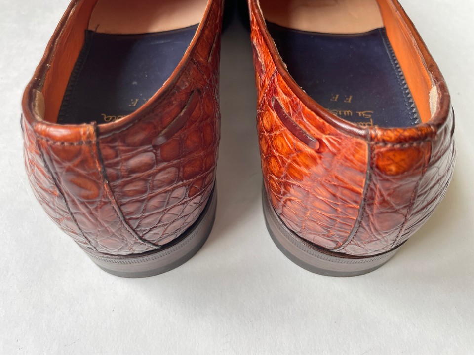 Chaussures Habillées Santoni « Gabe » Wingtip En Cuir Bordeaux - Taille 9D Neuf Avec Boîte