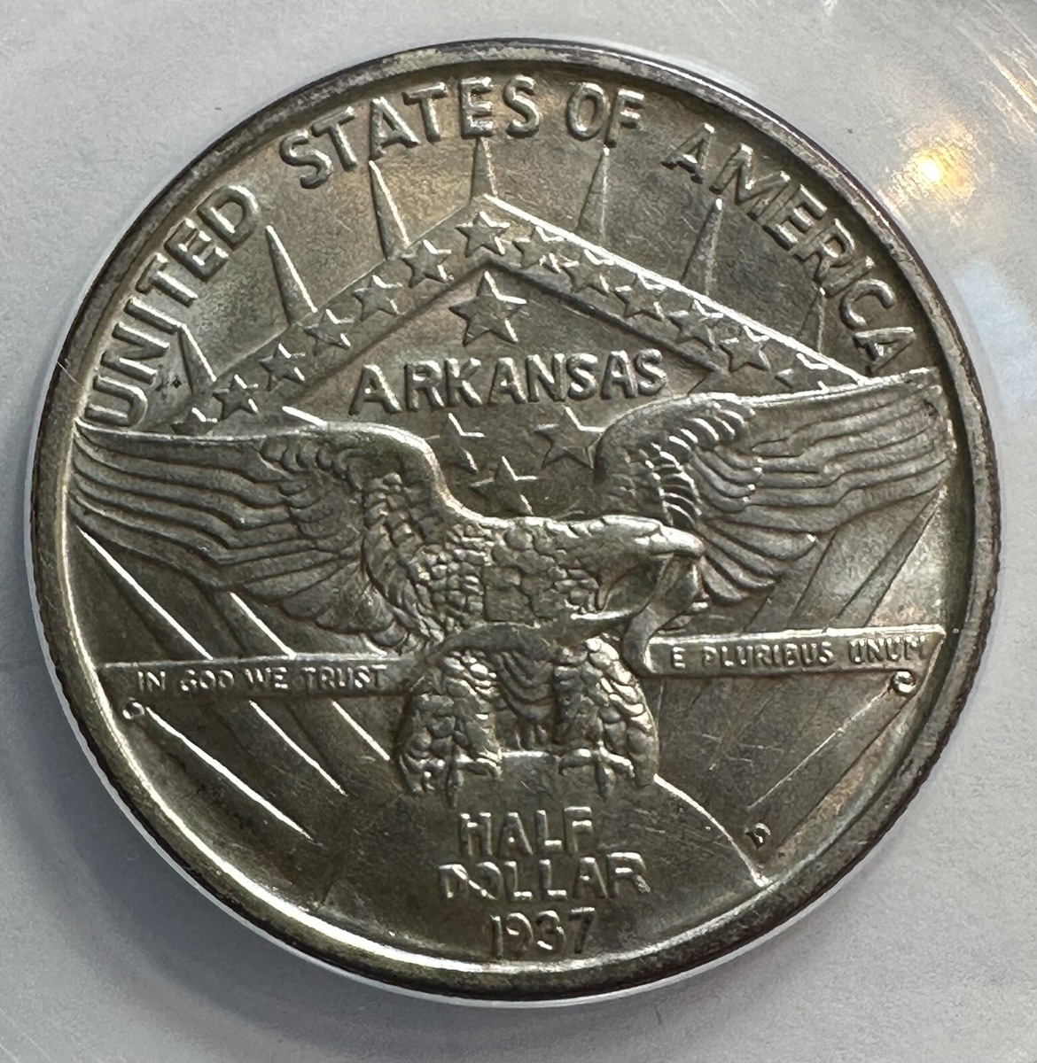 1937-D Arkansas Commemorative Silver Half Dollar - 50c - ANACS - MS62 | eBay