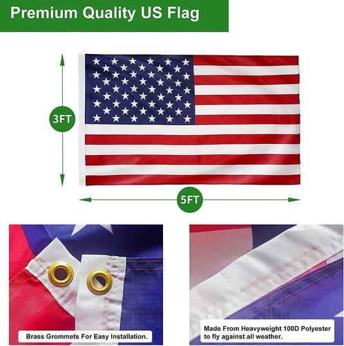 14 Gauge Flag Pole for outside in Ground, 25 FT Heavy Duty Flagpole Kit for Yard - Picture 7 of 12