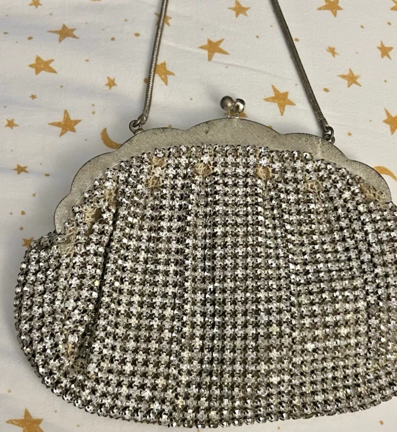 Vintage Silver Crystal Rhinestone Walborg purse/ wall art / decor W Germany - Image 3 of 4