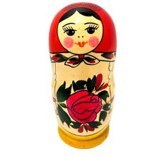 Vintage Best Pysanky Hand Painted Russian Wood Nesting Doll No Inside Dolls 5.25