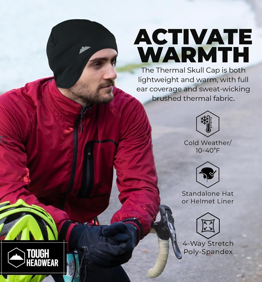 Thermal Helmet Liner Skull Caps Men Winter Helmet Cap Cycling Running