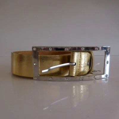 Ceinture femme vintage art-déco cuir fait main made in France - Photo 1/4
