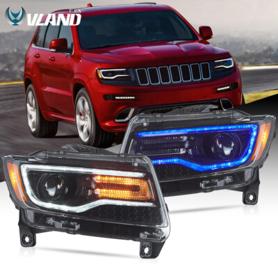 VLAND Projector Full LED Headlights w/Animation For 2011-13 Jeep Grand Cherokee