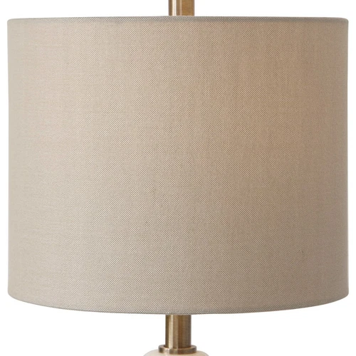 NATANIA MODERN XXL 35" BUFFET TABLE LAMP POLISHED MARBLE AGED BRASS 29687 - Picture 3 of 5