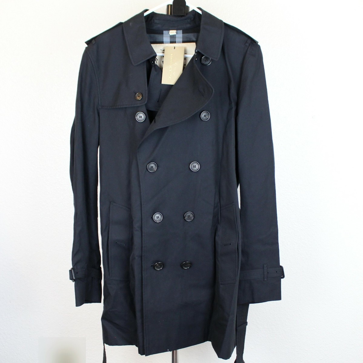 NWT Burberry Men's Roeford Trench Coat, Navy, UK 50, MSRP $1795 | eBay