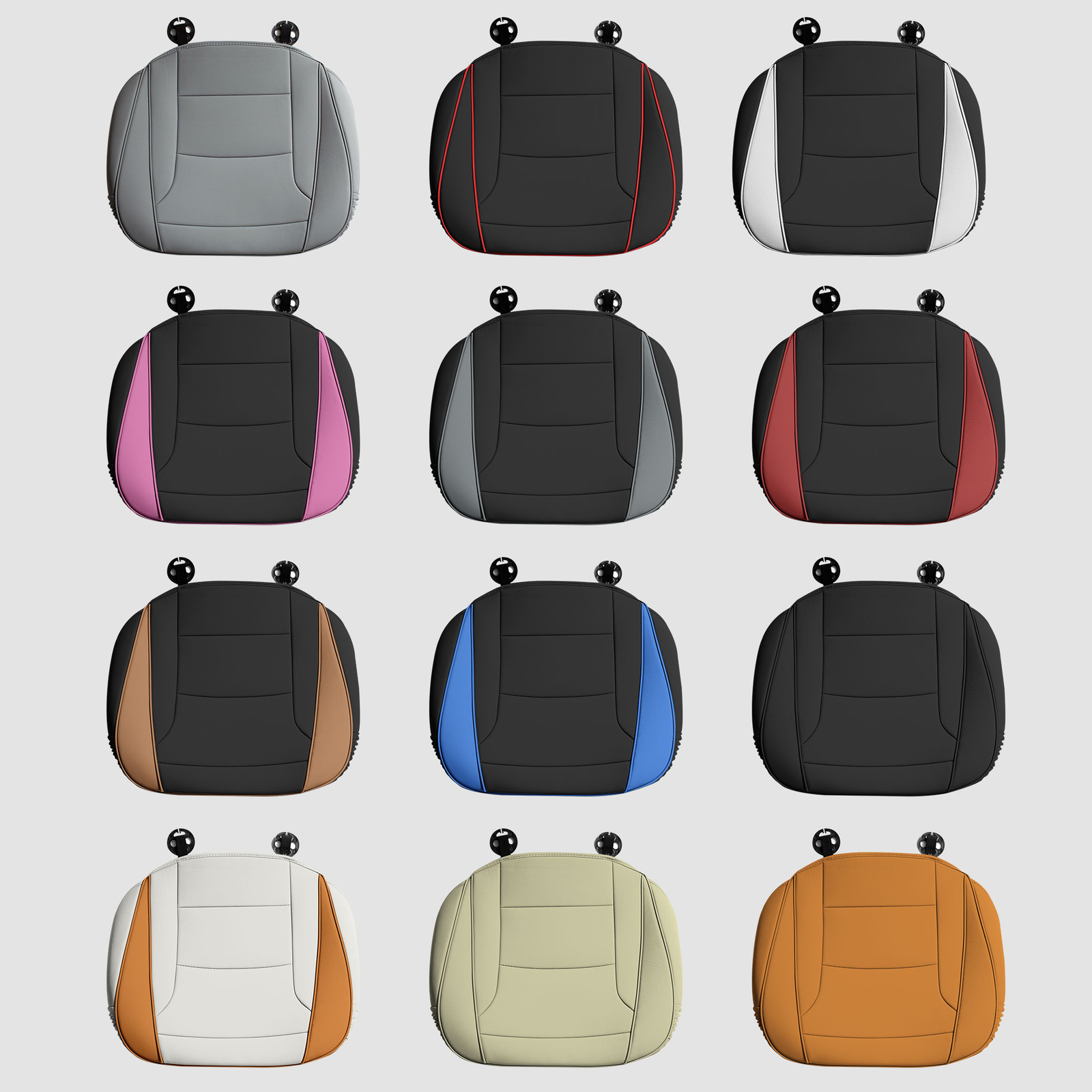 Universal Ultra Comfort Deluxe PU Leather Car Seat Cover 2PCs Mat Chair Cushion