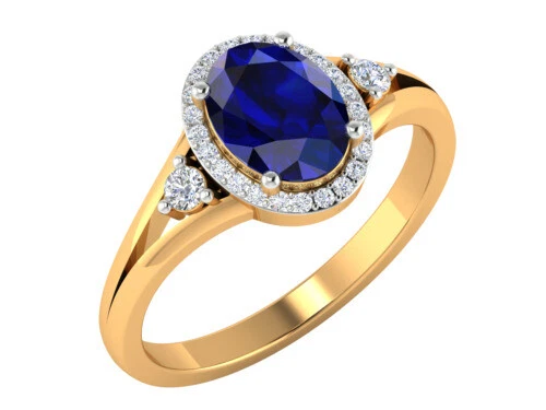 Sapphire Yellow Gold Bone Fashion Jewelry