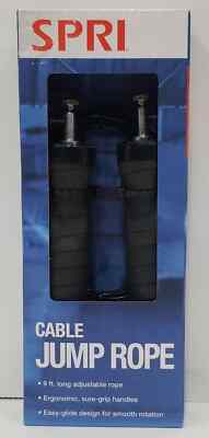 SPRI Performance Steel Cable Jump Rope, Black, 9 feet (LOC RM-8-2)